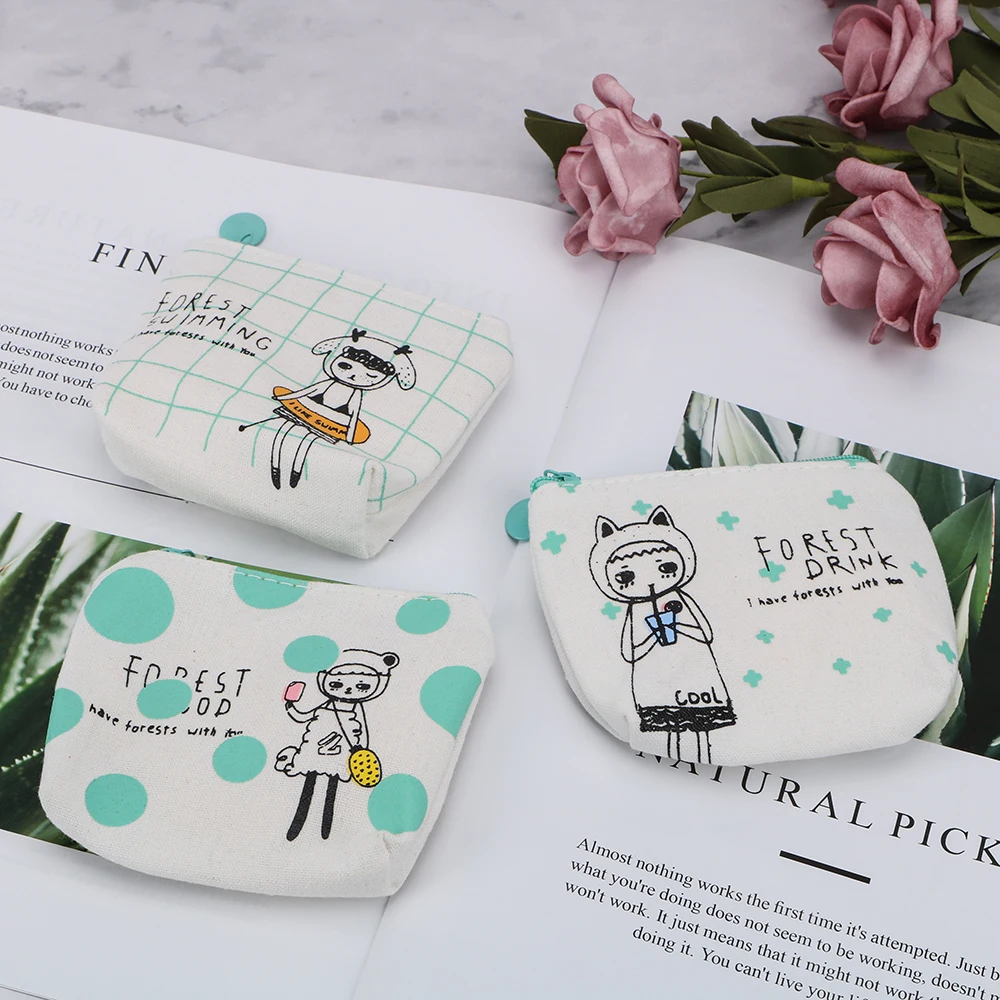 

Sundries Pouches Coin Loose Change Pocket CanvasFabric Organizer Sundries Storage Bag Purse Wallet Home Organization