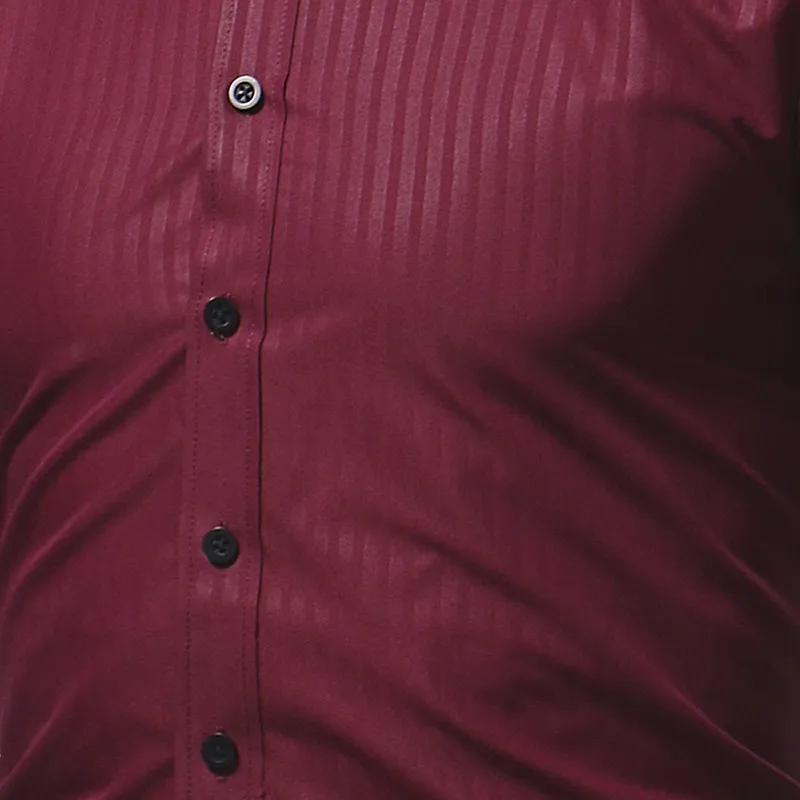 2018 الخريف جديد الرجال الحرير الحرير قمصان الذكور أسود أبيض عارضة طويلة الأكمام مخطط قميص سليم صالح الأعمال حزب قمصان M-3XL