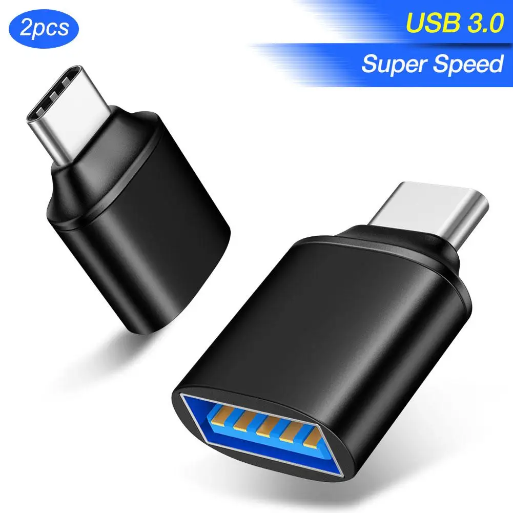 

2 Pack Type-C To USB 3.0 Adapter Data Line Cable Suitable For Mobile Computer Keyboard Mouse And Gamepad Durable High Quality