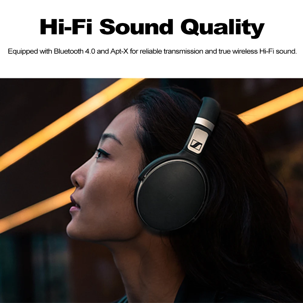 Беспроводные bluetooth-наушники Sennheiser HD 4,50 BTNC, Накладные Наушники Hi-Fi, наушники ANC Apt-X Bluetooth 4,0 NFC соединение