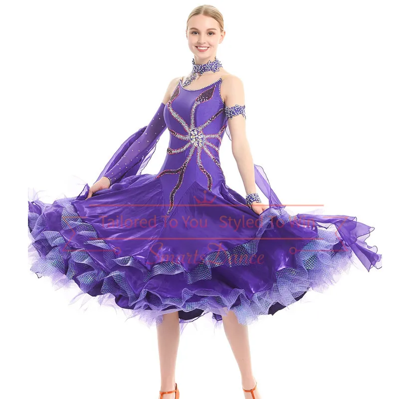 

purple smooth dance dresses ballroom dance dress professional ballroom dance costumes custom made