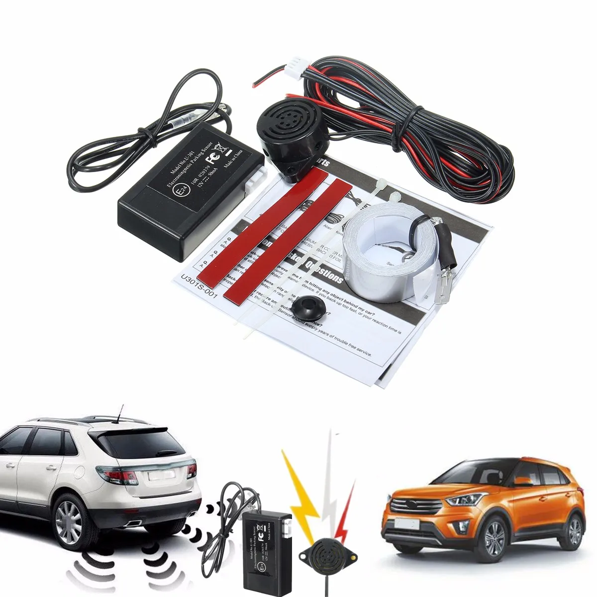 

Hot Car Electromagnetic Parking Sensor No Holes\Easy install Parking Radar Bumper Guard Backup Reversing Parking System