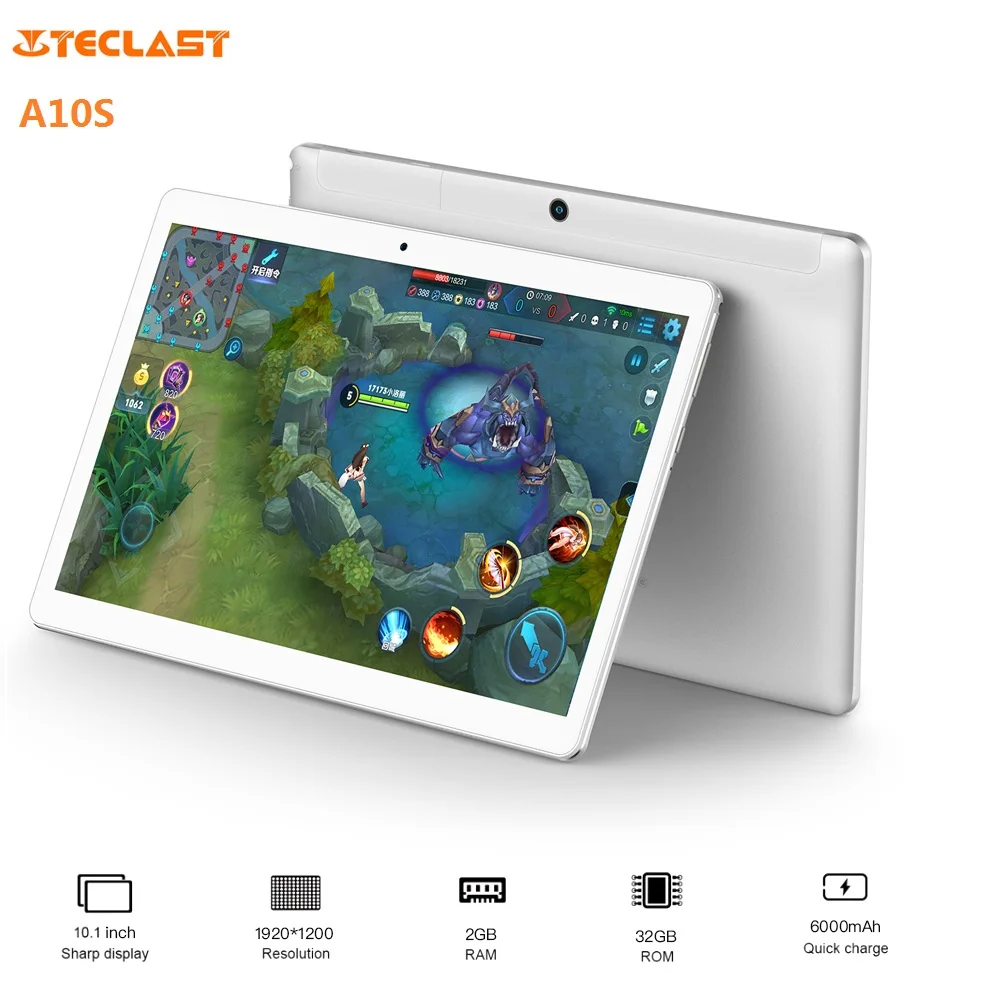 Teclast A10S Tablet PC 10,1 inch Android 7,0 MTK 8163 4 ядра 2 Гб Оперативная память 32 GB EMMC ROM двойной камеры двойной Wi-Fi 6000 mAh Планшеты