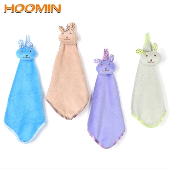 

Hanging Hand Towels No Lint Water Absorption Cloth Can Be Hung Soft Coral Velvet Dishcloths Cute Cartoon Rabbit Candy Colors