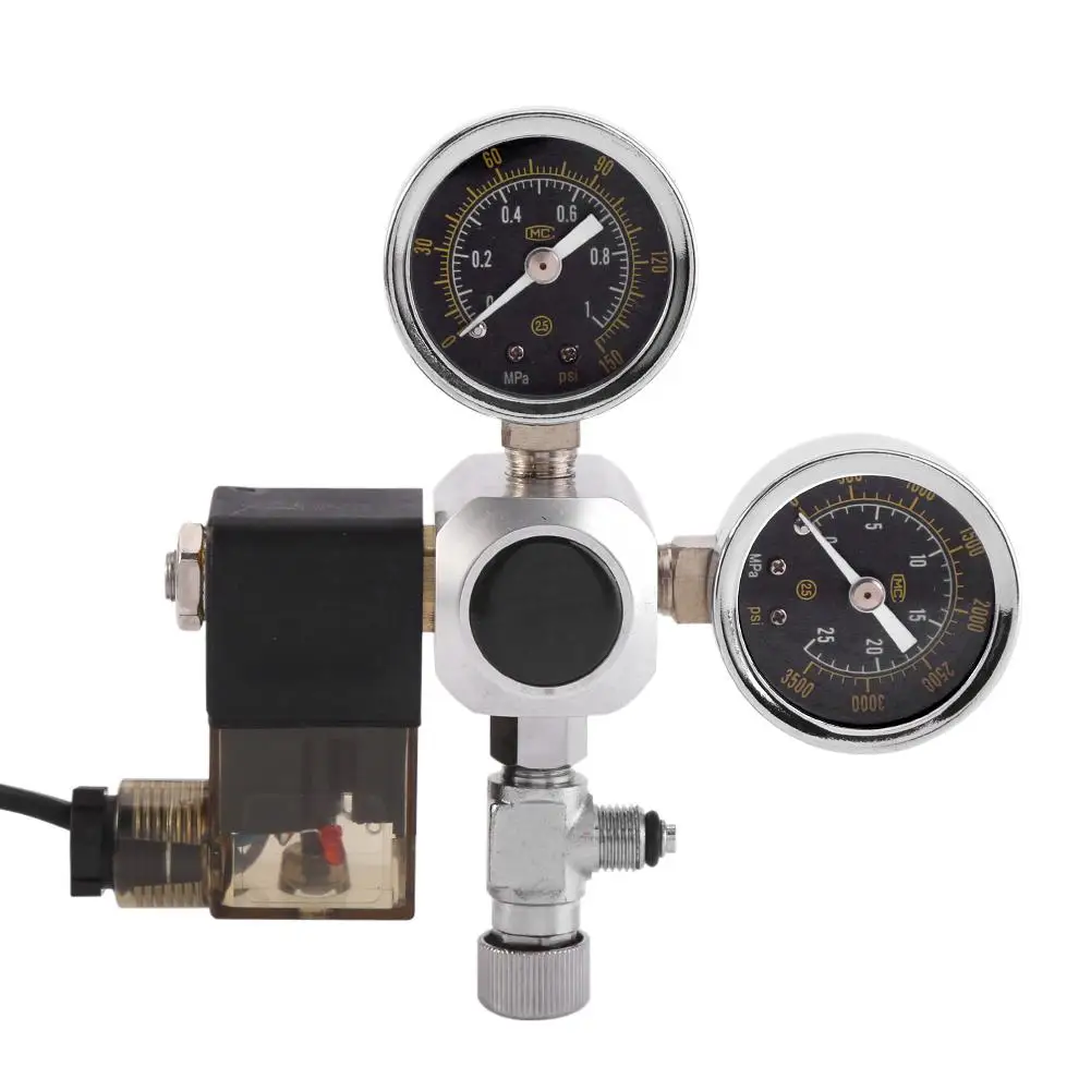 

Aquarium System Dual Gauge CO2 Pressure Regulator Bubble Counter Solenoid Valve CO2 Regulator