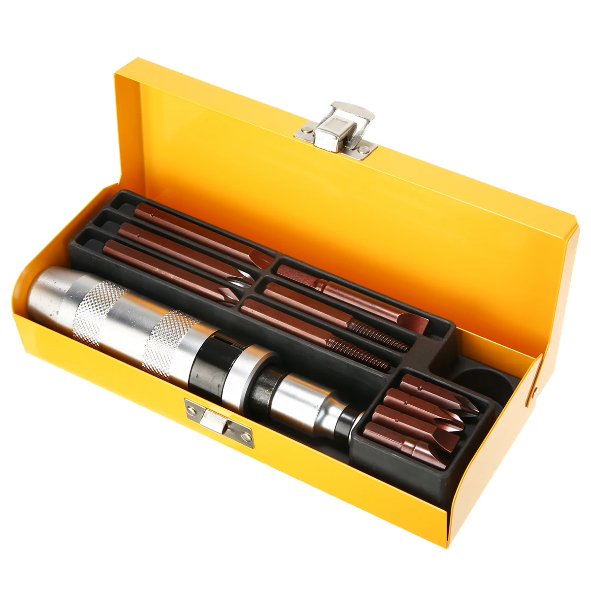 

Mayitr 1 Set Multi-purpose Heavy Duty Impact Screwdriver Set Driver Bits Tools With Case Screw Extractor Slotted Cross-Shaped S2