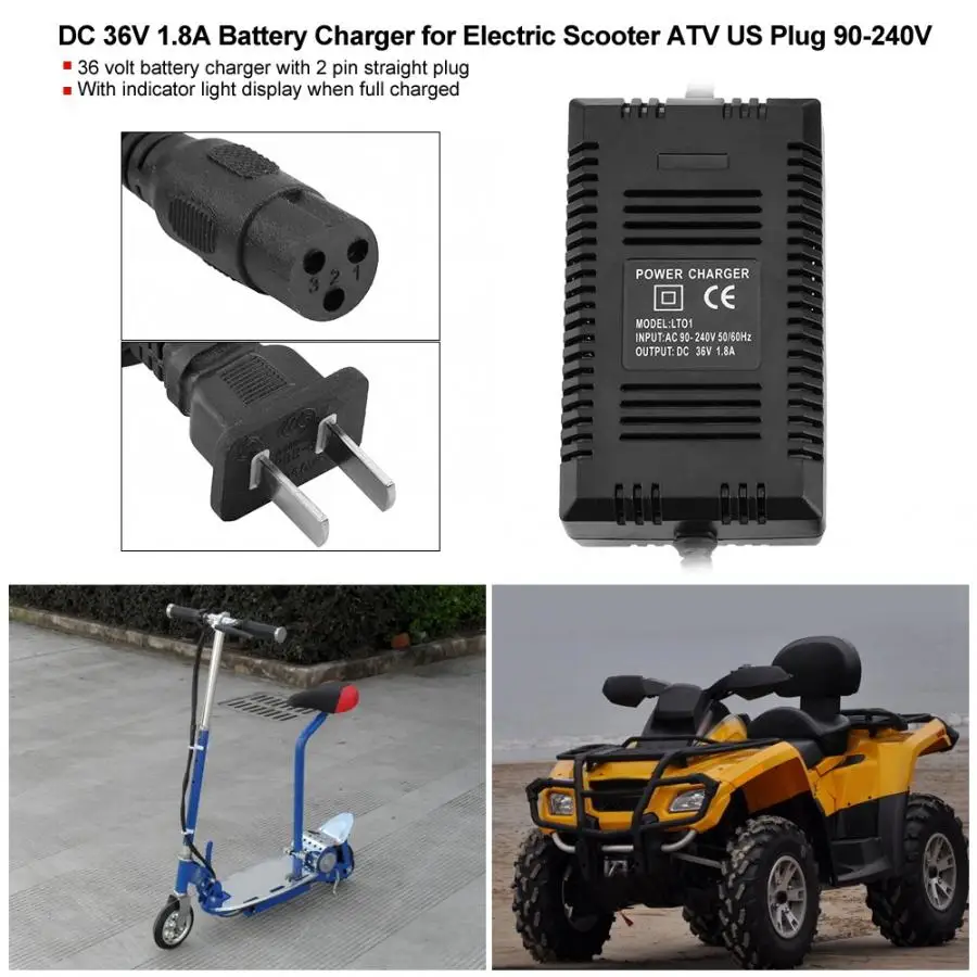 شاحن بطارية ل سكوتر كهربائي ATV US التوصيل 90-240 V سيارة شحن usb شاحن سيارة DC 36 V 1.8A شاحن بطارية ل سكوتر كهربائي ATV US التوصيل 90-240 V سيارة شحن usb شاحن سيارة DC 36 V 1.8A