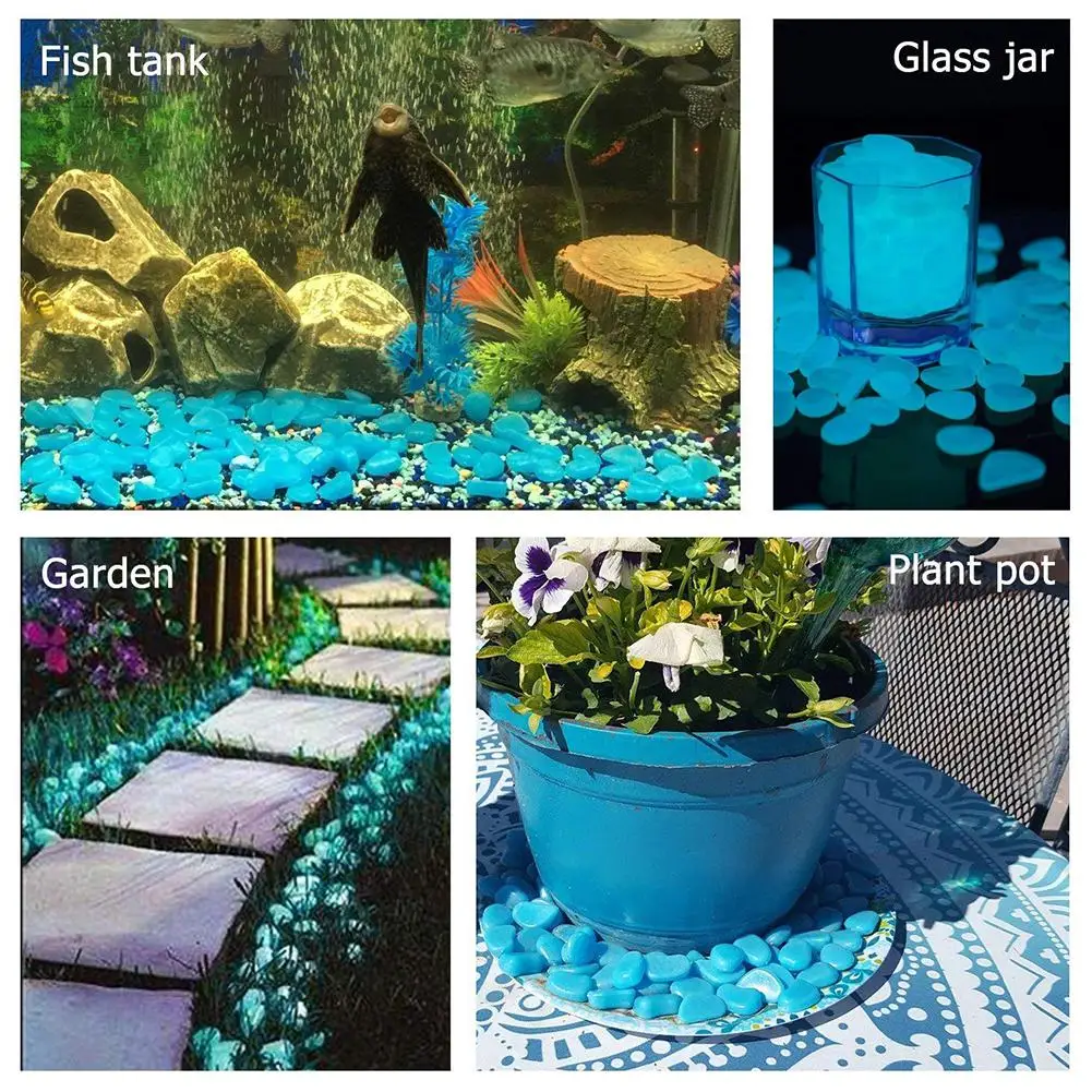 

200Pcs Luminous Cobblestone for Walkway Garden Fish Tank Lawn Decor