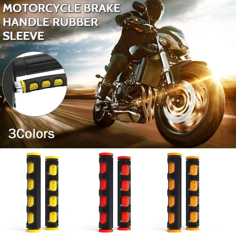 

3 Colors Optional Horn Handlebar Brake Handle Set For Cross-Country Motorcycle Electric Rubber Modified Handle Accessories