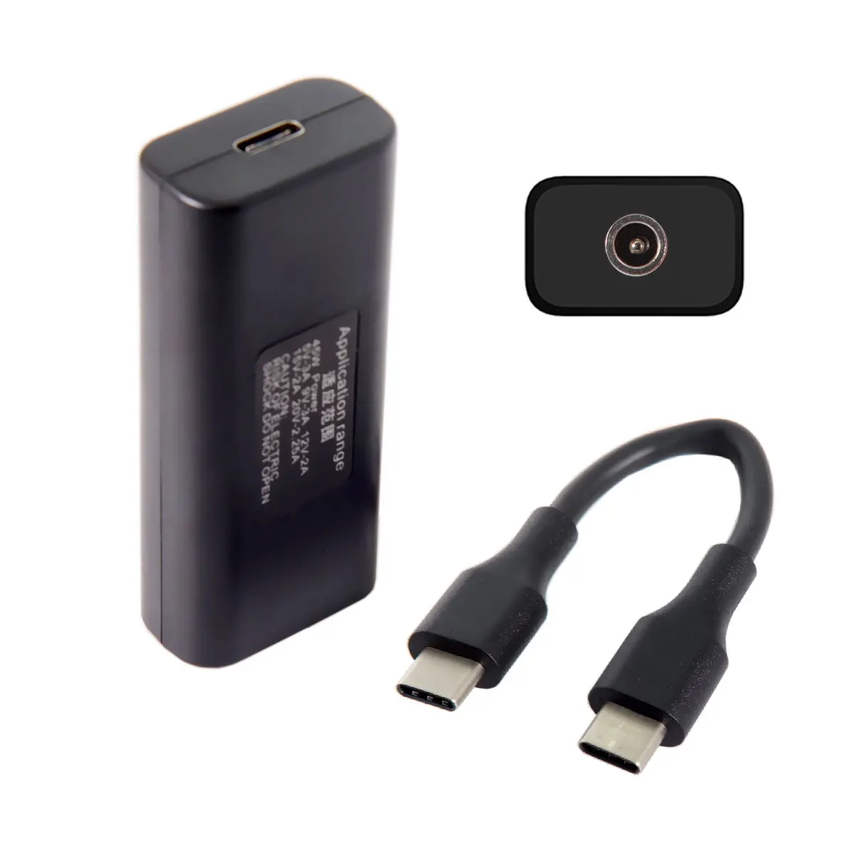 

10pcs/lot DC 5.5*2.1mm Jack Input to USB-C Type-C Power Plug Charge Cable 45w for Mac book Laptop Tablet Cell phone Black