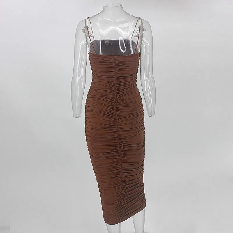 DRESSMECB и сексуальными тоненькими лямками вечерние платье для женщин Bodycon