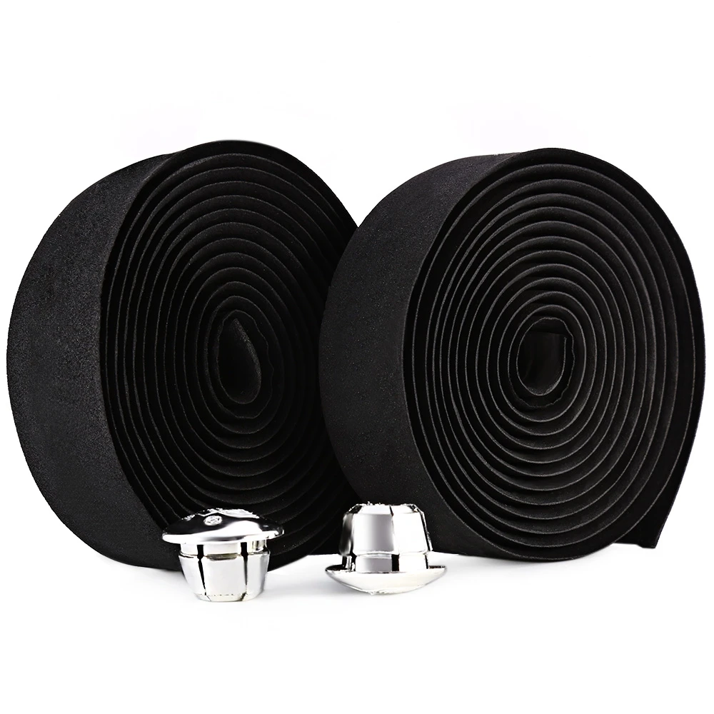 

2pcs Cycling Road Bike Cycle Sports Cork Handlebar Handle Bar Ribbon Tape Wrap + 2 Bar Plug