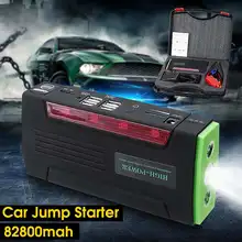 KROAK Multi-function Портативный 12 В в автомобильный прыжок стартер 600 APeak 82800 мАч батарея аварийный блок питания зарядное устройство 4 USB порта