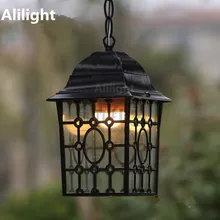 В стиле ретро подвесной светильник уличный садовый светильник по выгодной цене оформление балкона свет сада Четырехсторонние вырез СИД 220 V/110 V 8 Вт E27 дома настенные светильники