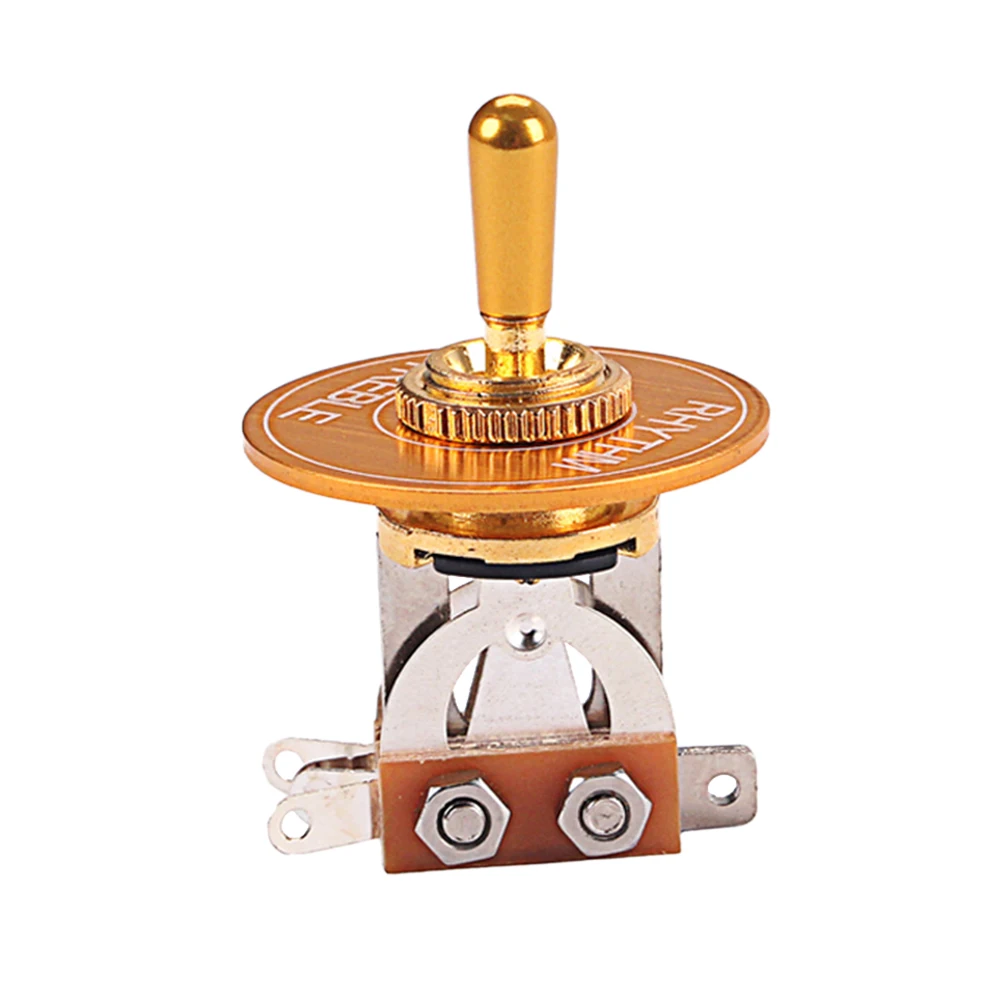 

GN121 3 Way Toggle Switch Pickup Selector with Golden Tip Treble Washer Ring for LP Electric Guitar