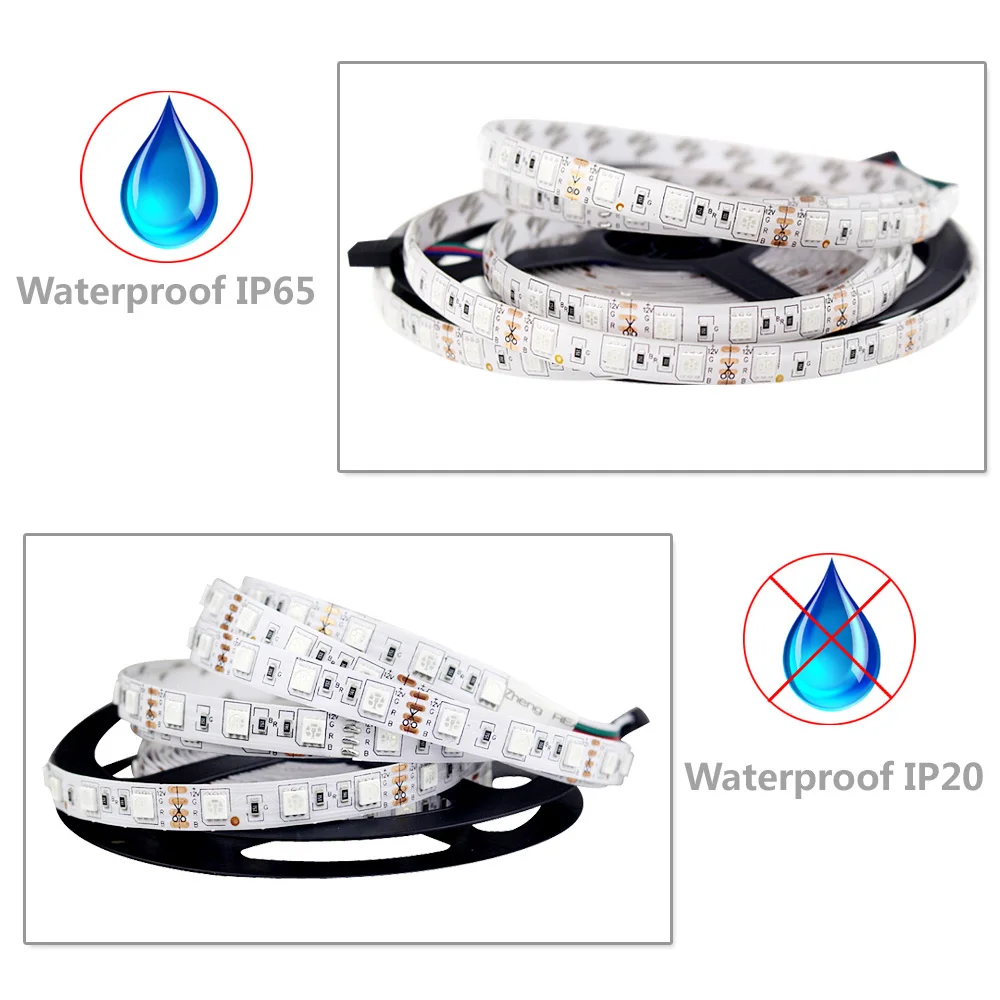 5 м 12 В Rgb Светодиодная лента Wifi SMD 2835 5050 Водонепроницаемая Fita гибкая неоновая