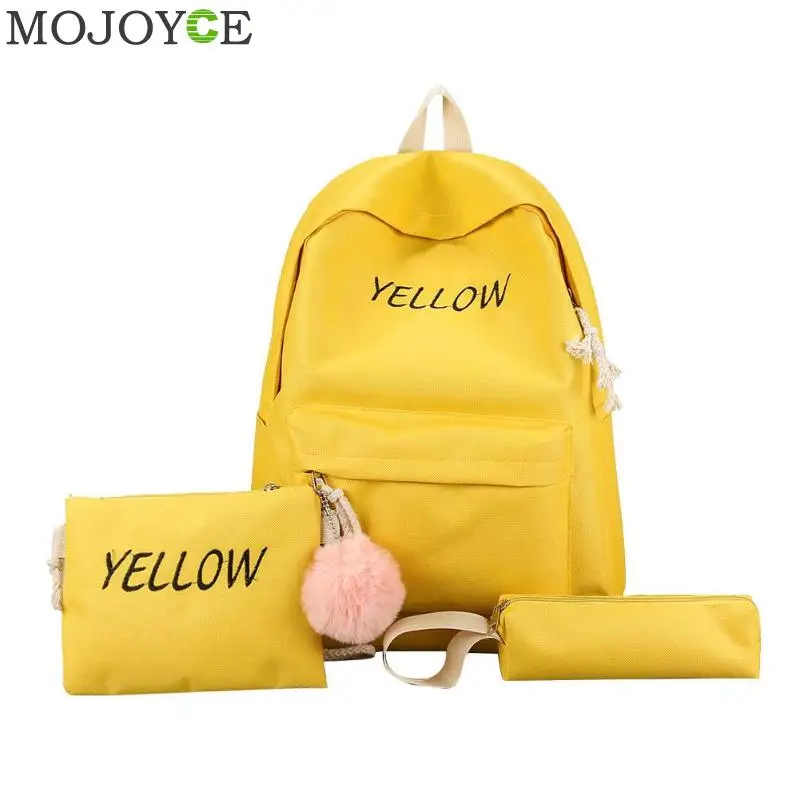 

Women Backpack Ball Canvas School Bags For Teenager Girls Preppy Style 4 Set/PC Rucksack Cute Book Bag Pen Bags Mochila Feminina