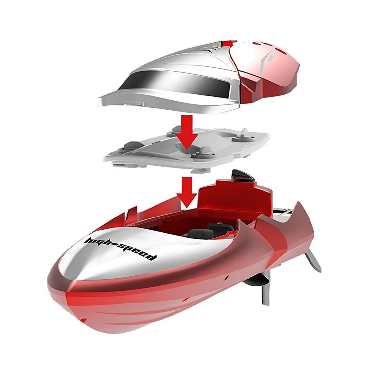 Skytech RC قارب ، h106 2.4 GHz 4CH عالية السرعة التحكم عن بعد سباق القوارب الكهربائية مع 150 M عن بعد 180 درجة الوجه Skytech RC قارب ، h106 2.4 GHz 4CH عالية السرعة التحكم عن بعد سباق القوارب الكهربائية مع 150 M عن بعد 180 درجة الوجه