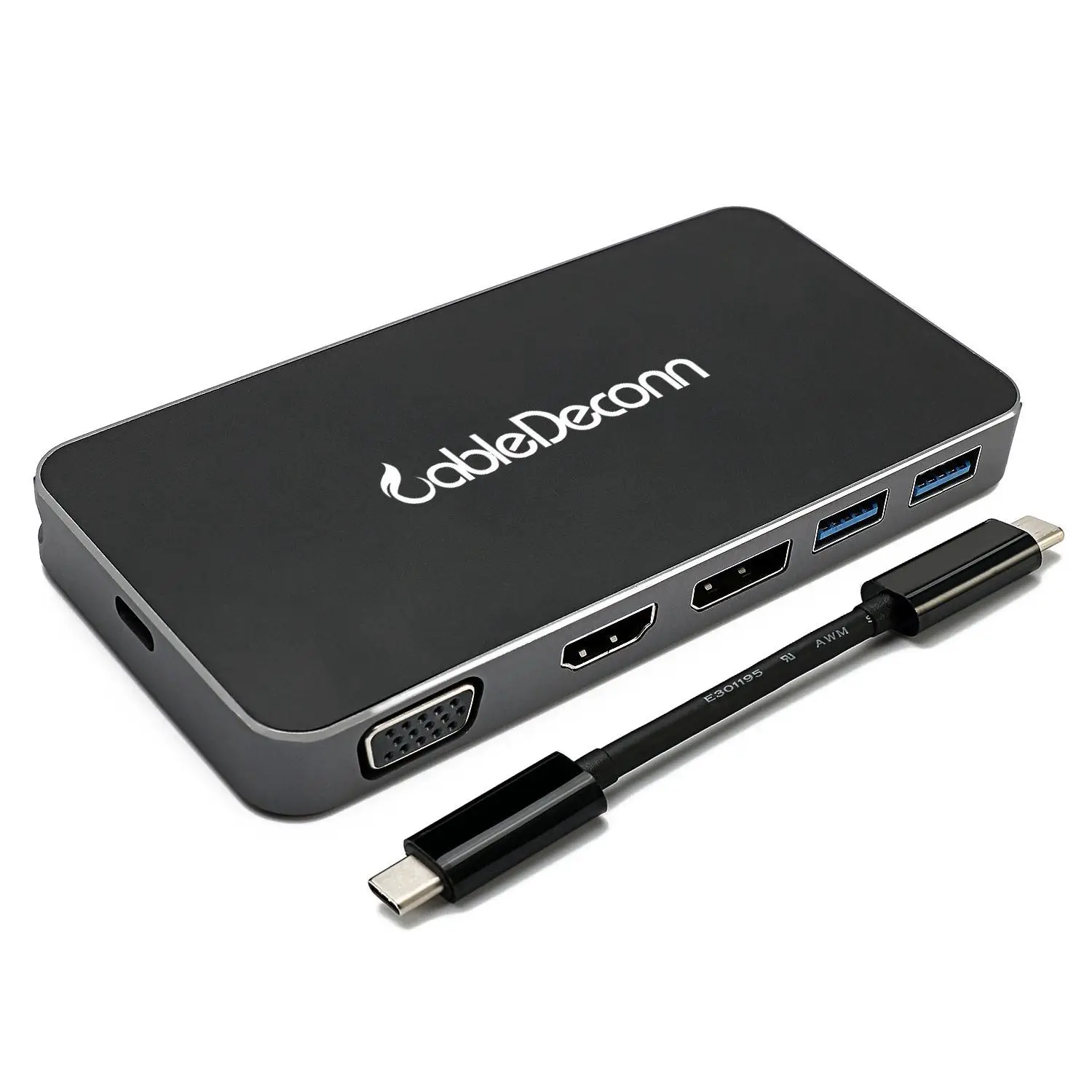 

USB-C to Hub,CableDeconn 8 in 1 Digital Multi-port USB-C to HDMI/VGA/Displayport Output USB-C PD PC 2 USB 3.0 Ports Cable Adap