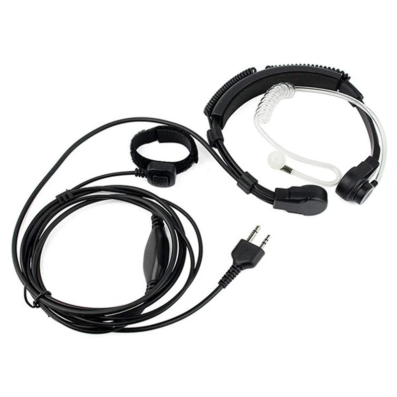 AABB-Throat Mic Miniphone Covert Acoustic Tube Earpiece Headset with Finger PTT Compatible For Midland GMRS/FRS GXT/LXT Midlan |
