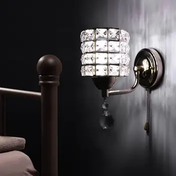 

Modern Wall Lamp Crystal Wall Hanging Crystal Lamp Pendant Wire Switch AC 85-250V E14 Socket (Not Including Light Bulb)