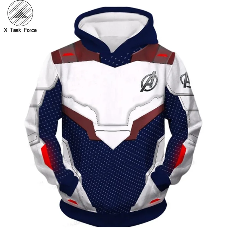 Мстители Endgame косплэй Quantum Realm костюмы толстовка куртка с капюшоном Марвел Капитан Tech супергероя X Task Force S-6XL
