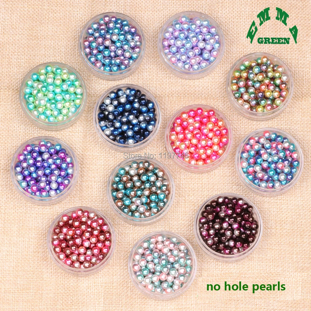 Chunky Beads For Kids No Hole Pearl Beads Acrylic Round Beads Colorful