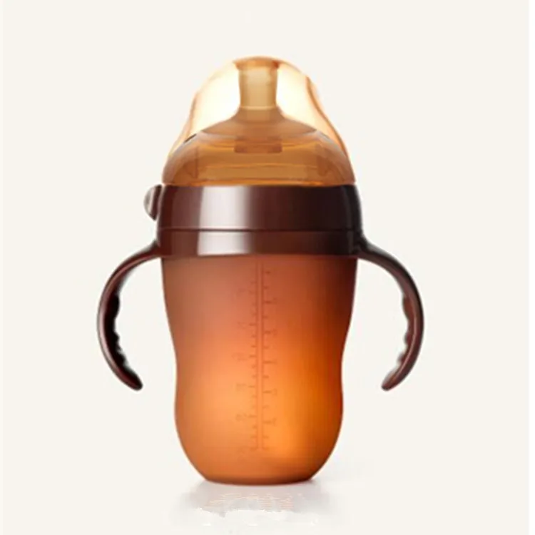 

Nanometer Silver Silica Gel Feeding Bottle Will Width Caliber Baby Feeding Bottle Handle Straw Wide Mouth Feeding Bottle