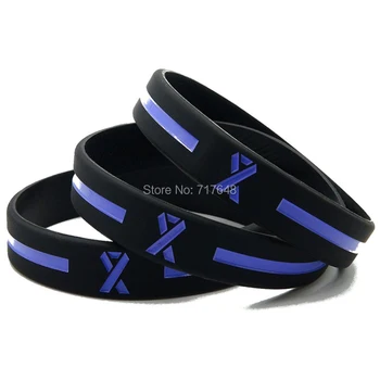 

100pcs Purple Awareness Ribbon wristband silicone bracelets free shipping by ePacket A
