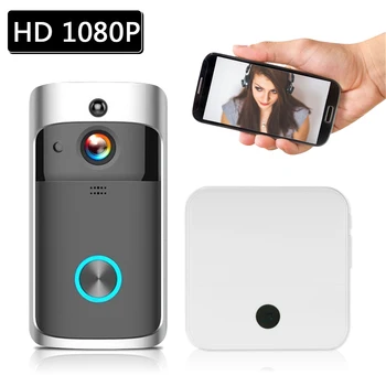 

WiFi Smart HD 1080P Visual Intercom Recording Video Door Phone Remote Home Monitoring Night Vision with 1pcs Doorbell Chime