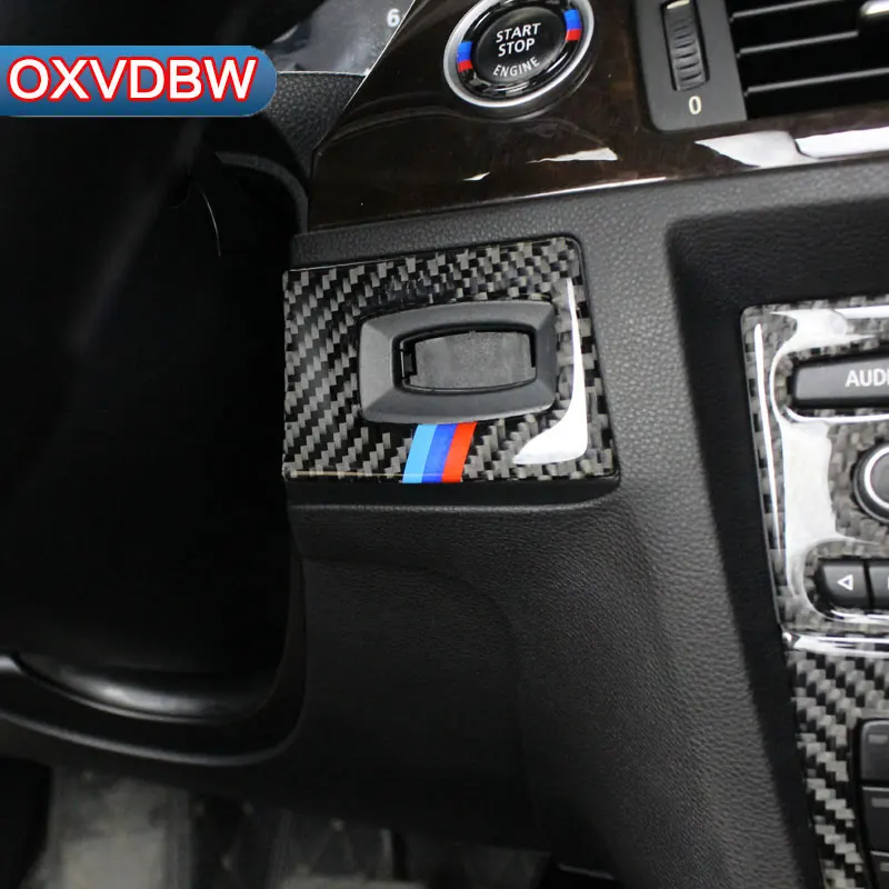 Для BMW E90 E92 E93 аксессуары углеродного волокна фар кнопки включения декоративная рамка Крышка отделка интерьера литья Стикеры