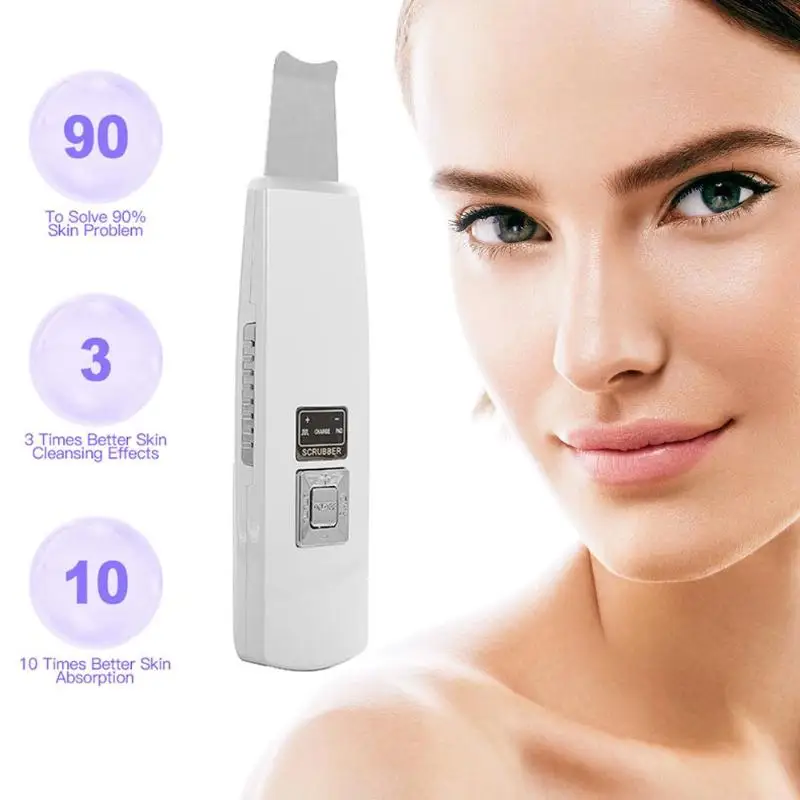 

Ultrasonic Skin Scrubber Face Deep Cleaning Machine Remove Dirt Blackhead Reduce Wrinkles & Spots Facial Whitening Lifting
