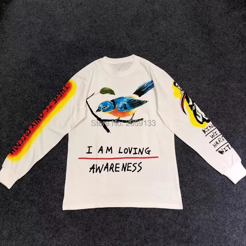 Kanye West Kids/мужская толстовка с круглым вырезом и граффити в стиле хип хоп Новое