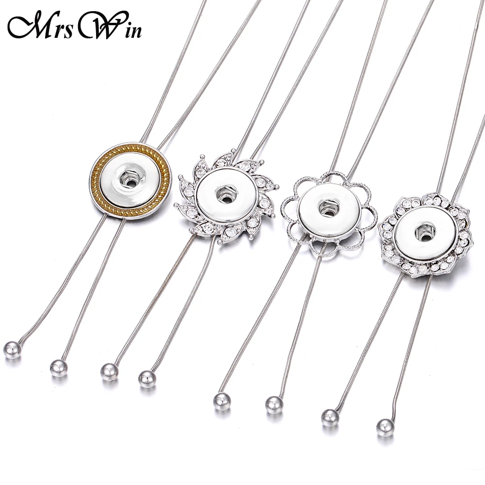 

New Snap Button Jewelry Necklaces Long Tassel Snap Pendant Necklace for Women Girls DIY 18mm Snap Buttons Jewelry