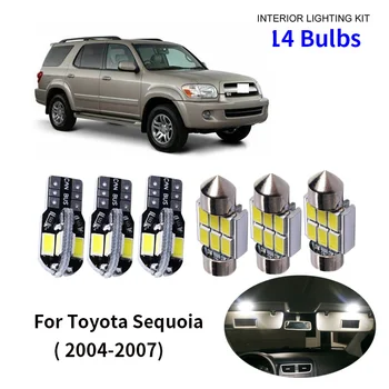 

14pcs Car Accessories White Interior LED Light Bulbs Package Kit For 2004-2007 Toyota Sequoia T10 31MM Map Dome Trunk Lamp