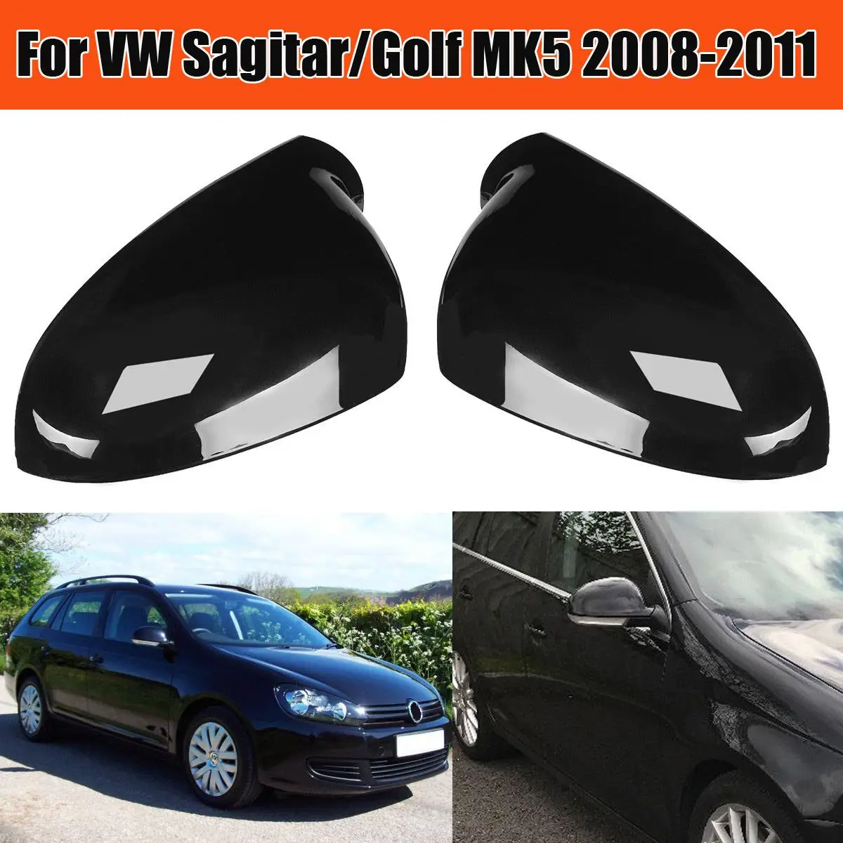 Для VW Golf MK5/MK6/Passat черная левая/правая накладка на зеркало заднего вида автомобиля