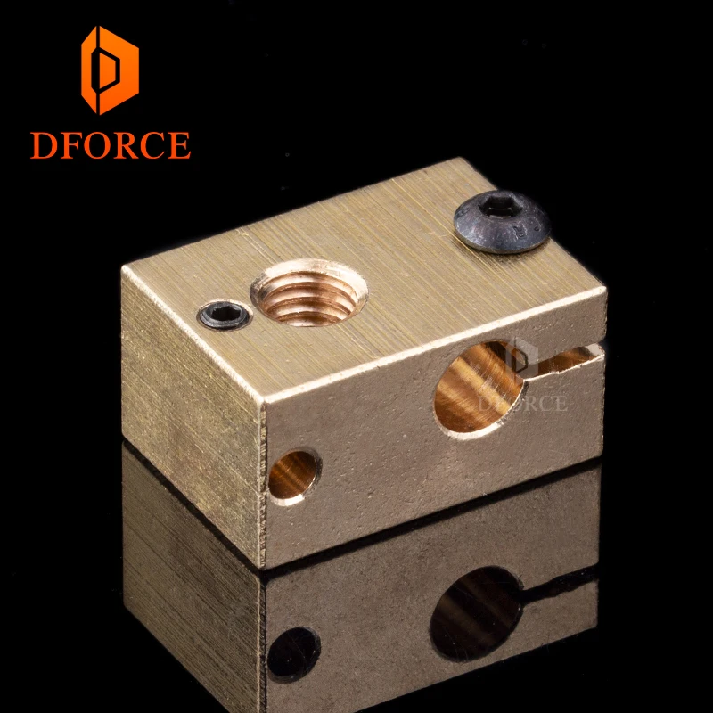 DFORCE 1 قطعة النحاس النحاس سخان كتلة ل E3D النحاس hotend ل 3D طابعة عالية درجة الحرارة ل صلابة الفولاذ V6 الفوهات