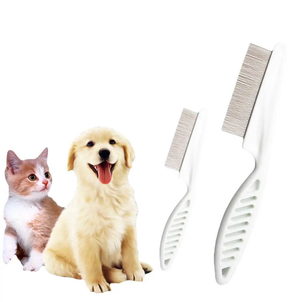 

Dog Pet Hair Grooming Comb Flea Shedding Brush Puppy Cat Dog Handhold Stainless Hair Combs Cat Dog Bath Cleaning Supplies