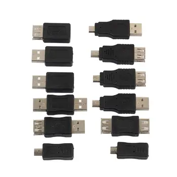 

12Pcs USB 2.0 Male to Female Micro Mini Changer Adapter Converter Connector Kit