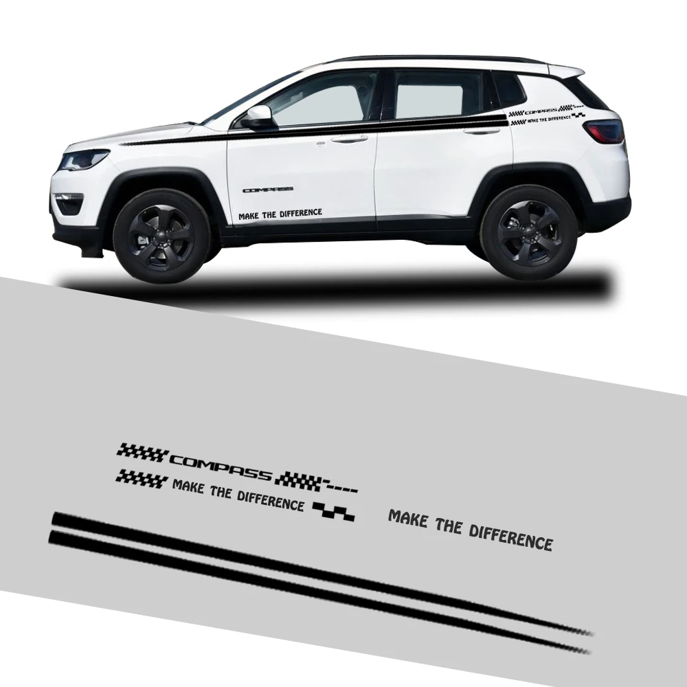 Автомобильные аксессуары для Jeep Compass хэтчбек седан SUV Автомобильная боковая наклейка на тело наклейки самостоятельное украшение на заказ логотип автомобиля наклейки 280 см