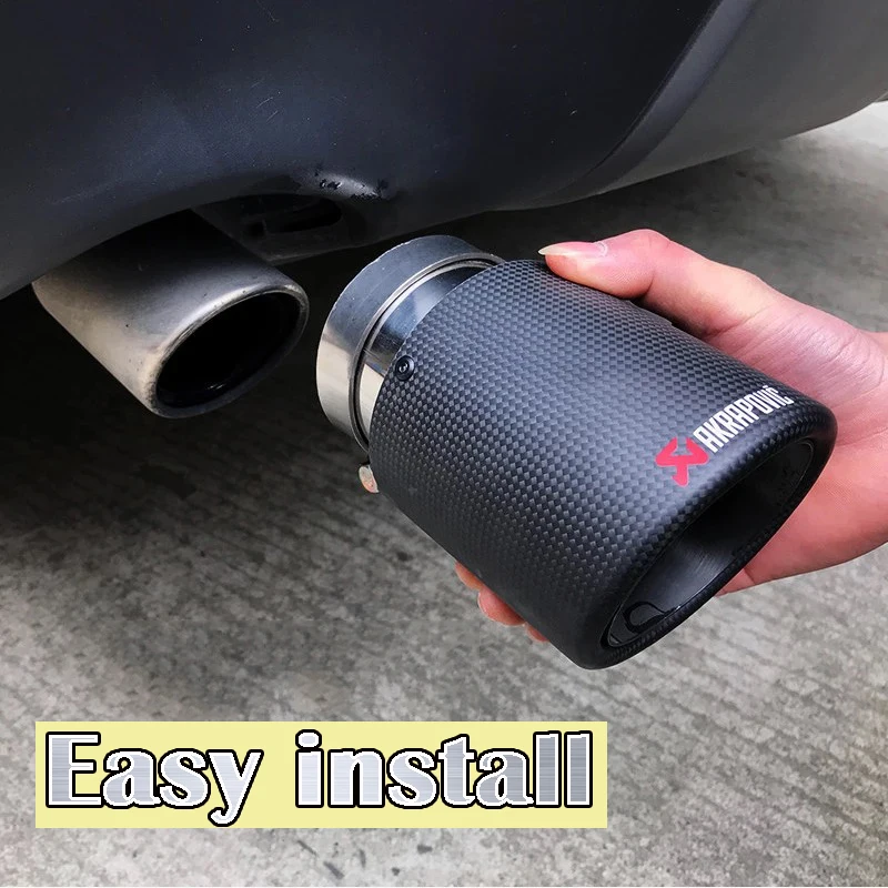 

Free Shipping 1PCS Akrapovic Curly Matte Car Universal Carbon Fiber Exhaust Tip Muffler Pipe For BMW BENZ AUDI VW