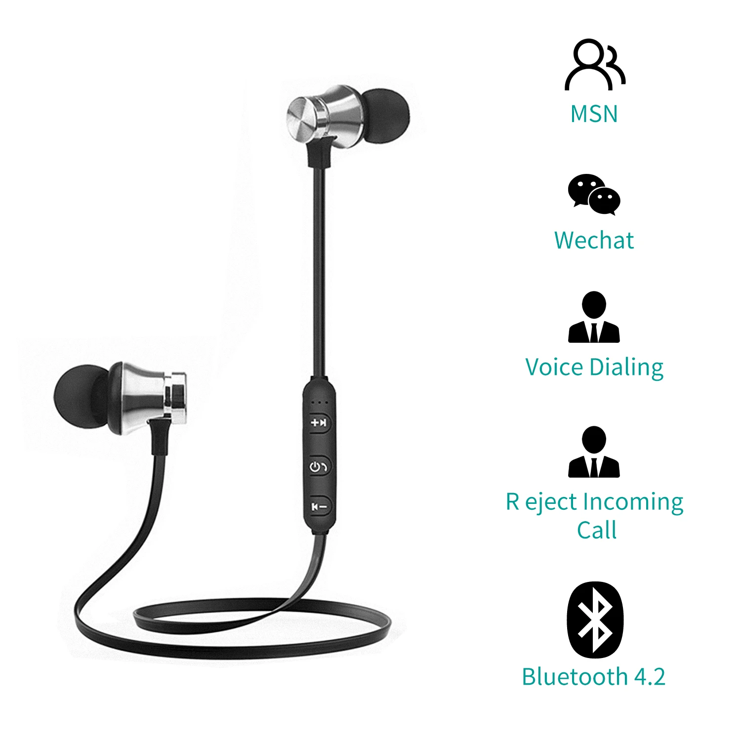 Магнитные Bluetooth наушники, гарнитура, водонепроницаемые спортивные Bluetooth 4,2 наушники с микрофоном, монтируемые на шею, стерео наушники