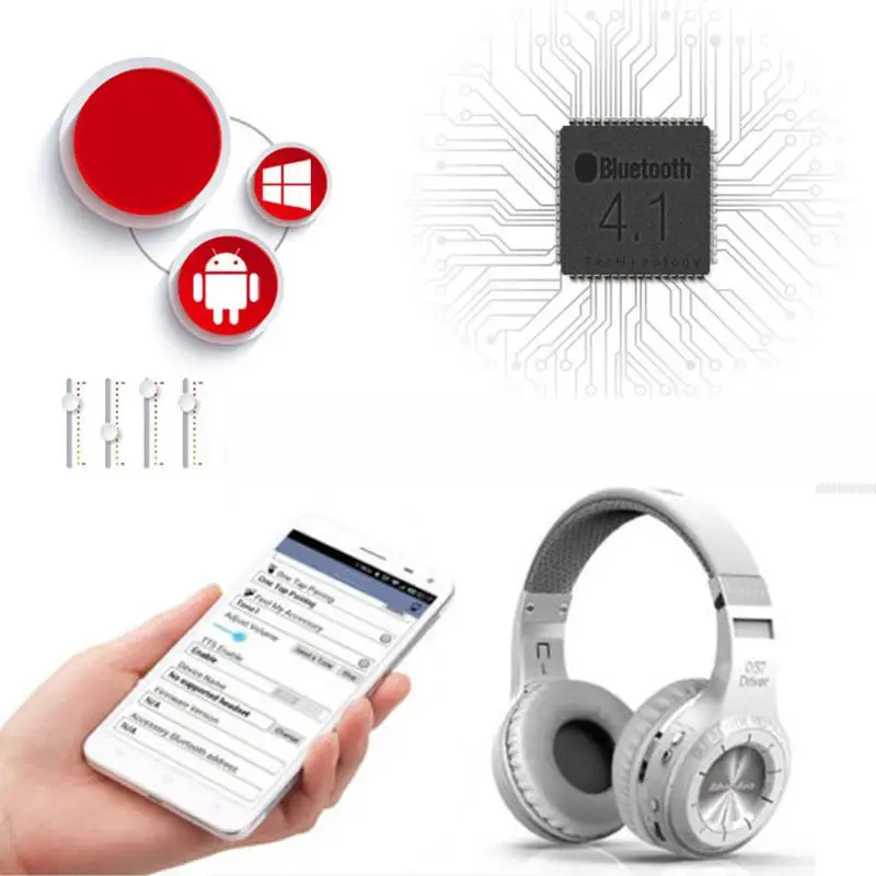 Беспроводные стерео наушники Bluedio Turbine Hurricane H Bluetooth 4 1|Наушники и гарнитуры| |