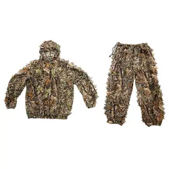 

Polyester Hunting Ghillie Suit Outdoor Jungle 3D Leaf Camouflage Woodland Sniper Hunting Ghillie Suits Birdwatching Clothing