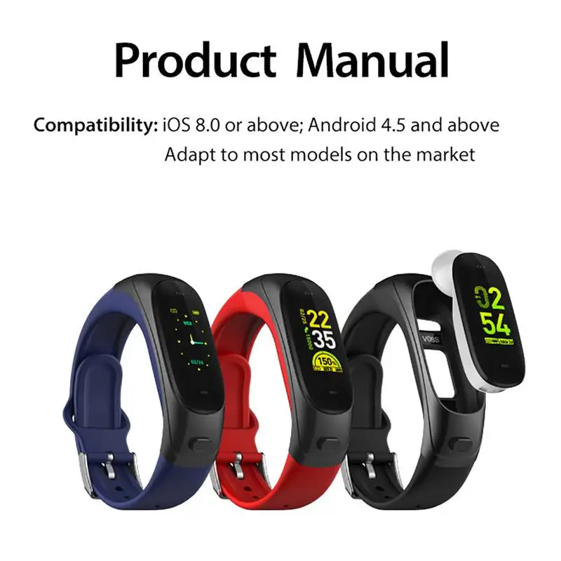 

New Multi Smart Bracelet Heart Rate Blood Pressure Monitoring Bluetooth Bracelet Bluetooth Headset 2 In 1 Call Smart Watch