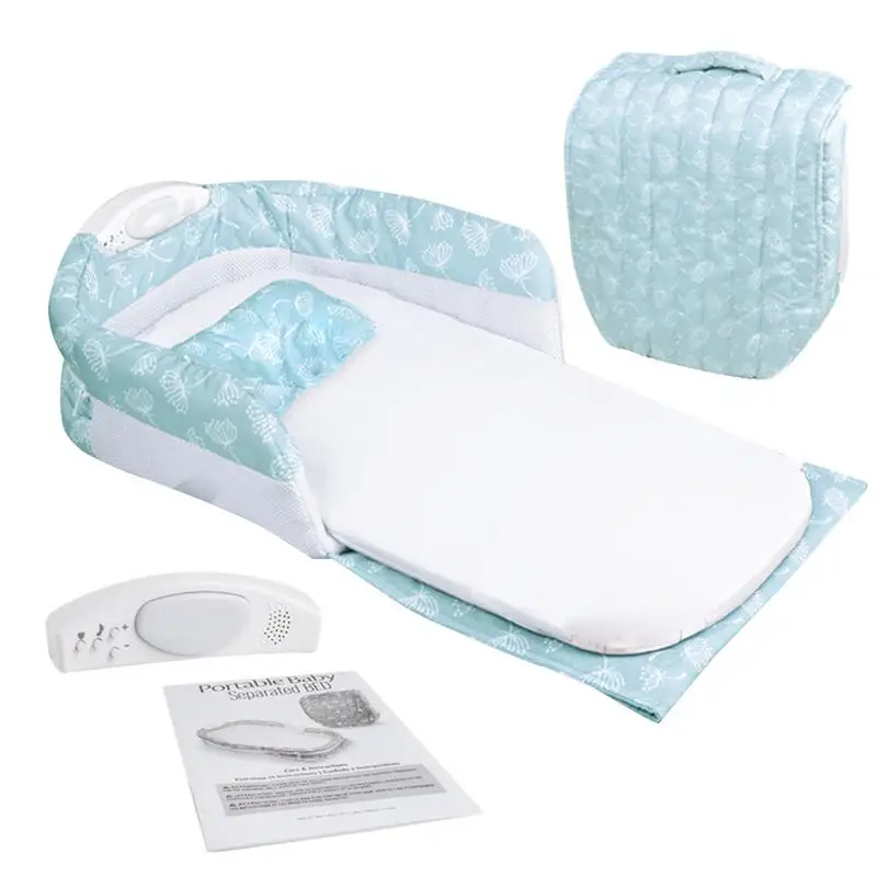Baby Portable Bed With Incline Wedge For Newborn Baby Multi Purpose Foldable Baby Travel Bed