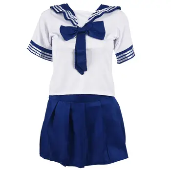 

Japanese School Uniform Dress Cosplay Costume Anime Girl Lady Lolita Navy