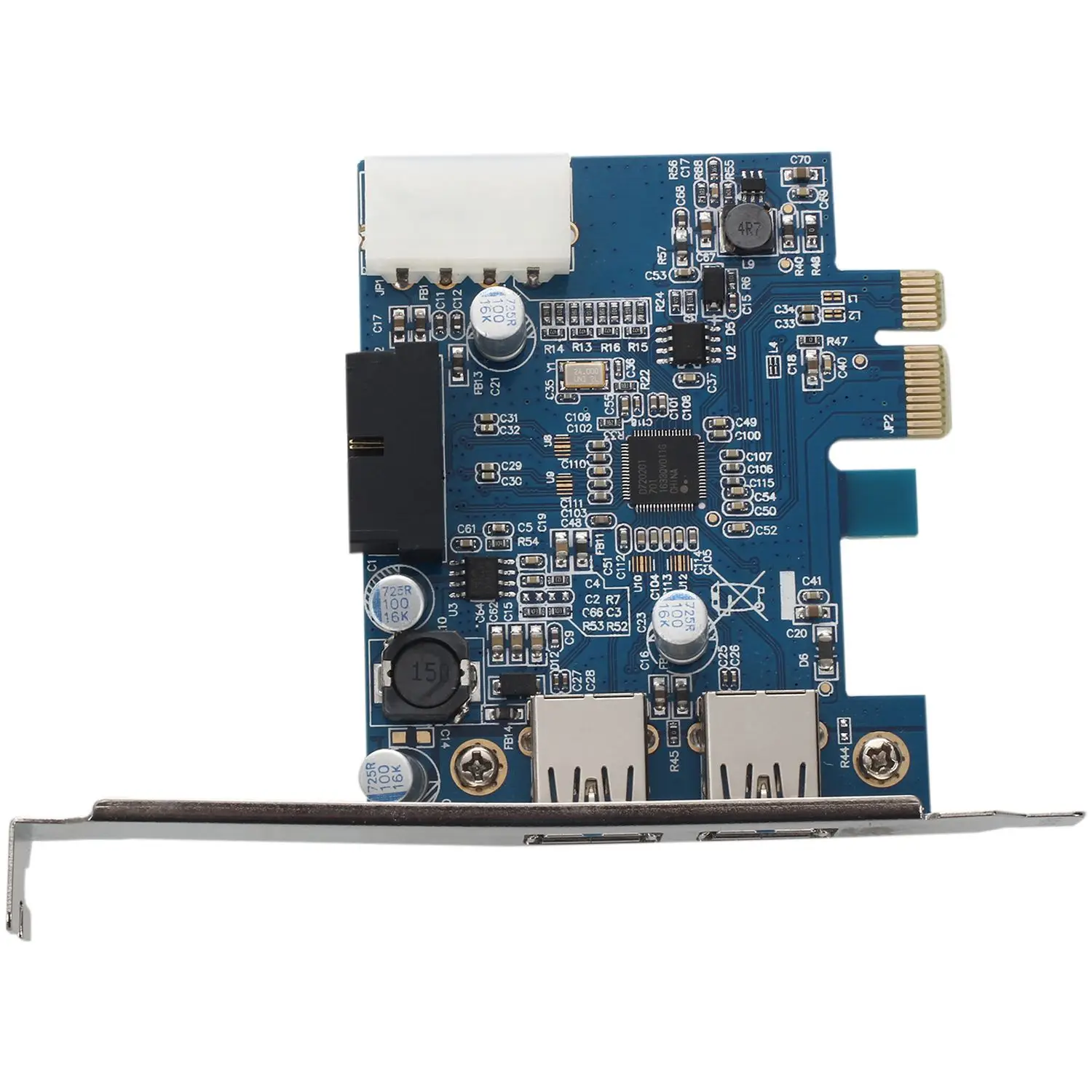 2 Port USB 3.0 PCI E Express Card HUB Adapter Card Internal 20Pin 4Pin