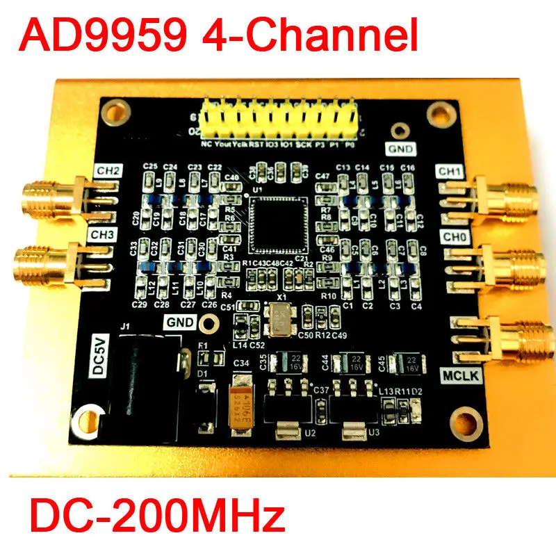 

AD9959 DC-200MHz 4-Channel Radio Frequency RF Signal Source Generator DDS Module Wave: Sine Wave Sine