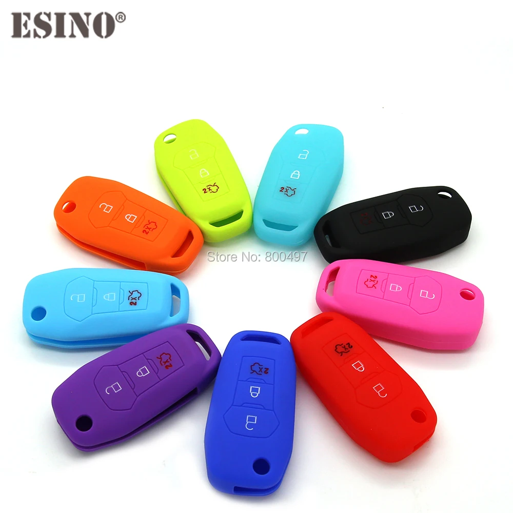 

Car Styling Accessory Silicone Car Key Holder Remote Shell Case Cover For Ford Fusion Mondeo Edge Mustang